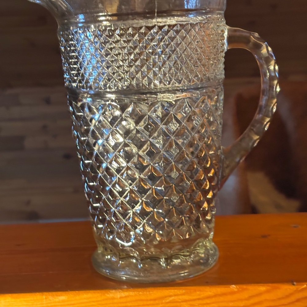 Anchor Hocking Clear Glass Textured Pitcher